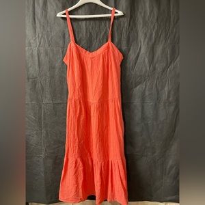 Summer spaghetti dress 100% cotton orange